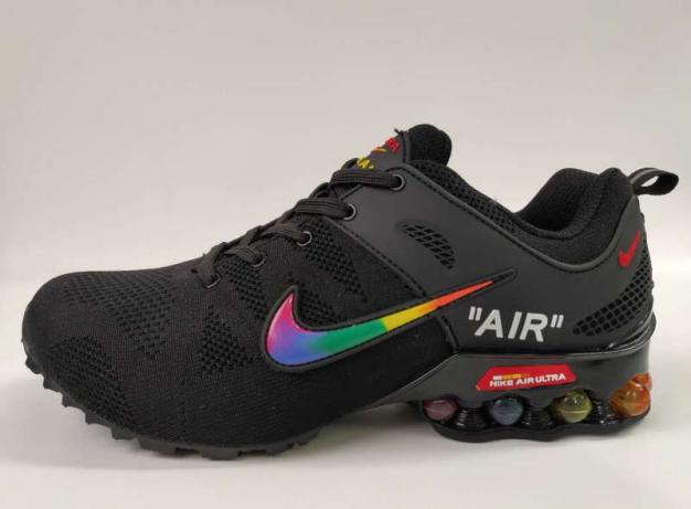 Nike Air Shox 2018 Flyknit Black Colorful Logo Shoes - Click Image to Close